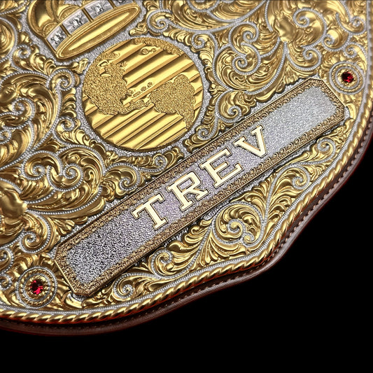 Big Gold Belt Customized Nameplate